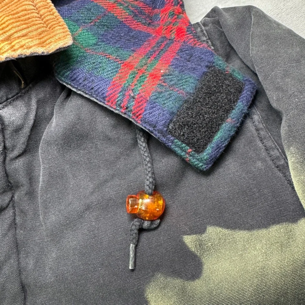 Jonathan Stone Kids Plaid Lined Hooded Coat Jacket Size 5 Charcoal Corduroy Trim